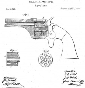  Модернизированная система Эллиса и Уайта под патрон типа cupfire (US Patent № 39318 от 21 июля 1863 г.)