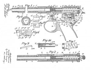  Конструктивная схема пистолета Frommer М1901 (US Patent № 802 279)