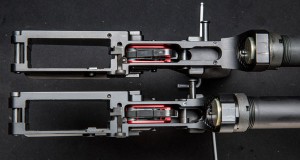  Вид на внутренности ловеров P308 Edge (вверху) и Revolution дает представление о разнице в их размерах