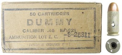  Учебный патрон Cal. .45 Dummy Cartridge, Model of 1921 и его картонная коробка