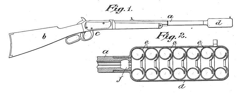  Первый промышленный глушитель Хайрэма Перси Максима (патент США 916885 от 30 марта 1909 г.)