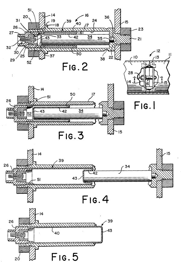  Схема работы патрона с диафрагмой Ирвина Р. Барра (патент США № 3119302 от 28 января 1964 г.)