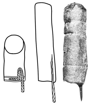  Рисунок из патента 1831 г. Жозефа-Александра Робера на патрон с трубчатым капсюлем (French Patent № 4677) и фото его патрона