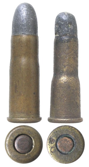  Винтовочные патроны .295 Rook и .297/230 Morris Long, иногда применявшиеся для тренировочных стрельб в револьверах с вкладным стволом