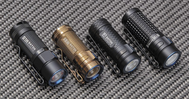  Эволюция серии S-Baton (слева направо): Olight S1R, S Mini Gold Copper, S1 Mini HCRI, S1R II 